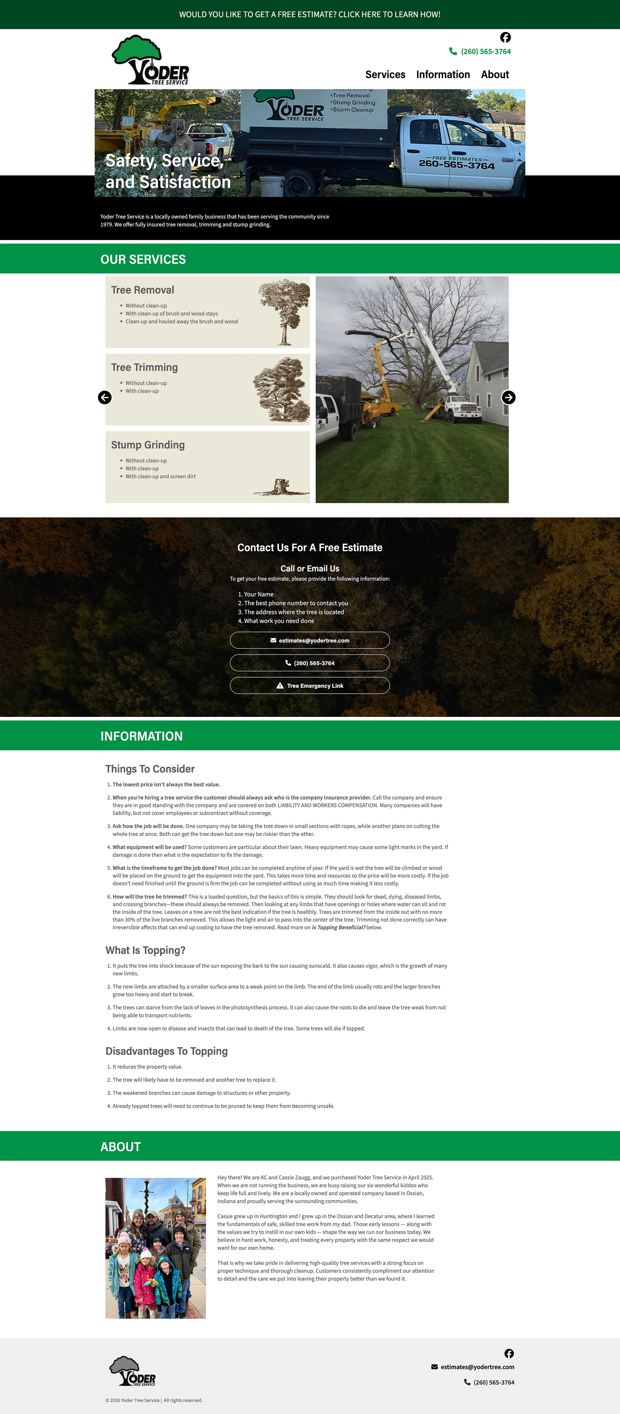 Yoder Tree Service Homepage