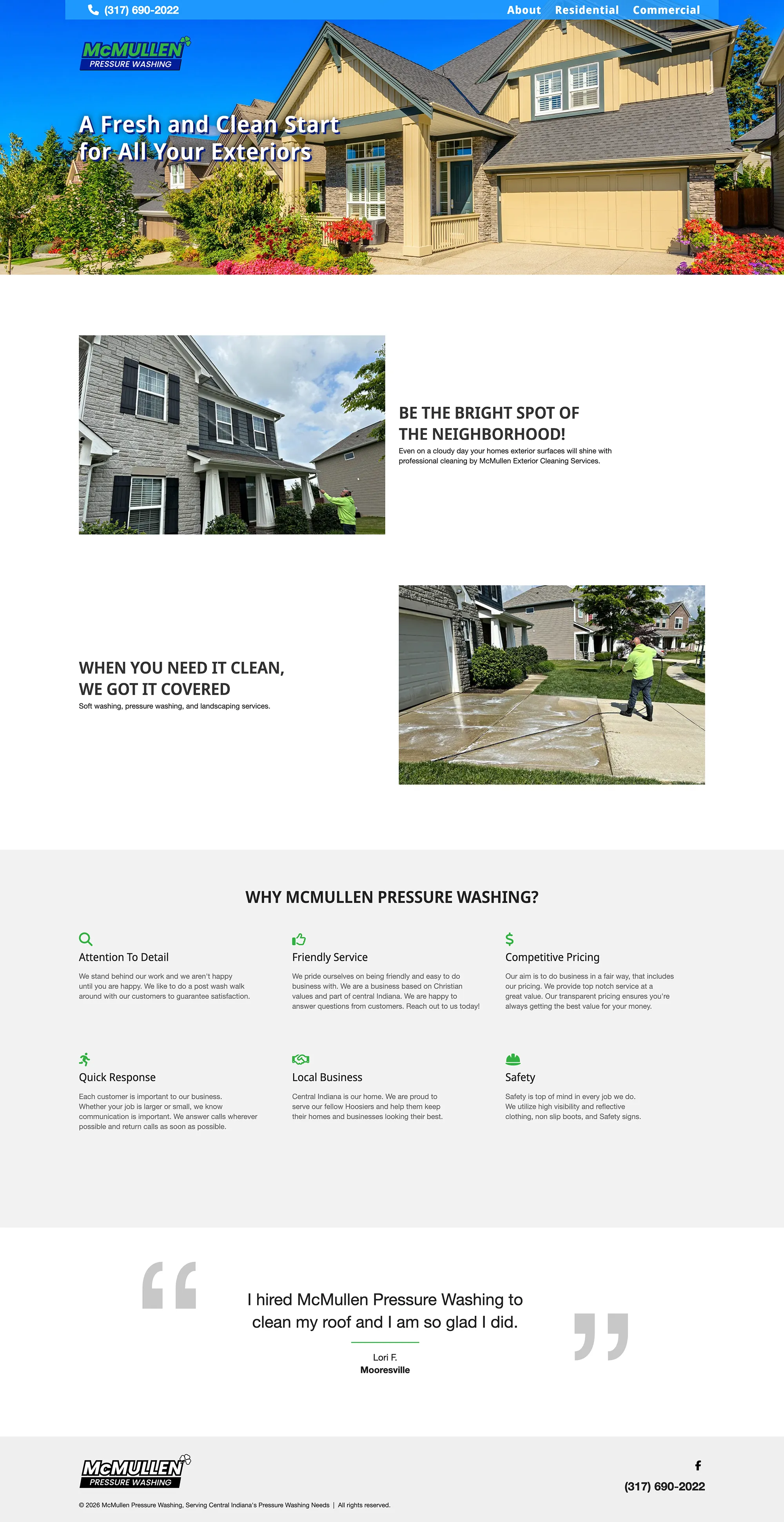 McMullen Pressue Washing Homepage